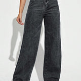 Off Duty Wide-Leg Denim Hose