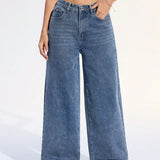 Off Duty Wide-Leg Denim Hose