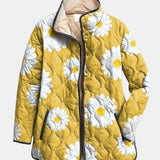 Élise | Gesteppte Jacke mit Gänseblümchen – Gänseblümchen-Gelb