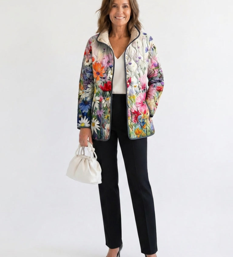 Manon | Gesteppte Jacke mit Wiesenblumen – Wiesenblumen