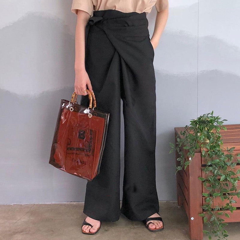 Arlowe Wrap Waist Wide-Leg Hose