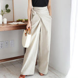 Arlowe Wrap Waist Wide-Leg Hose
