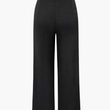 Draped Wrap Straight-Leg Trousers