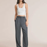 Vista Lane Tailored Wide-Leg Hose
