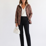 Sophie | Gesteppte Jacke mit violettem Karomuster – Violett und Gold