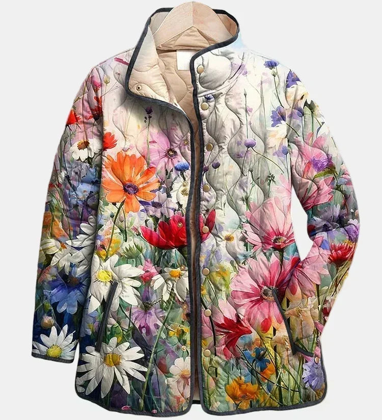 Manon | Gesteppte Jacke mit Wiesenblumen – Wiesenblumen