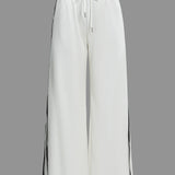 Contrast Bow Wide-Leg Hose