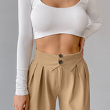 V-Waist Tailored Trousers