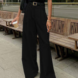 Thea High-Waisted Wide Leg Trousers
