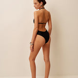 Noir Empress Plunge Badeanzug