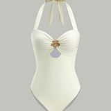 Soleil Halter Cutout Badeanzug