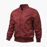 Men's Bomber Jacke with Ribbed Collar