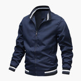 Men's Bomber Jacke with Striped Collar