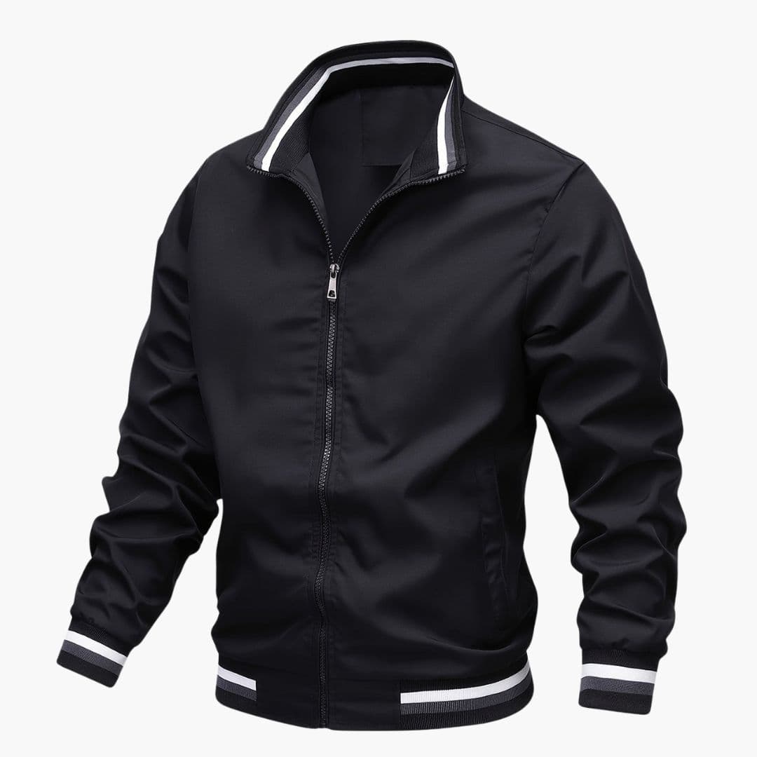Men's Bomber Jacke with Striped Collar