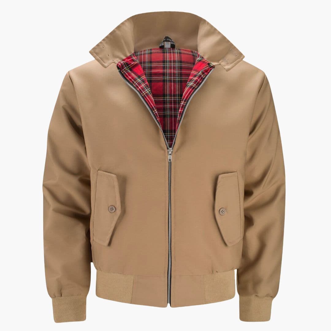 Men's Bomber Jacke with Ribbed Hem