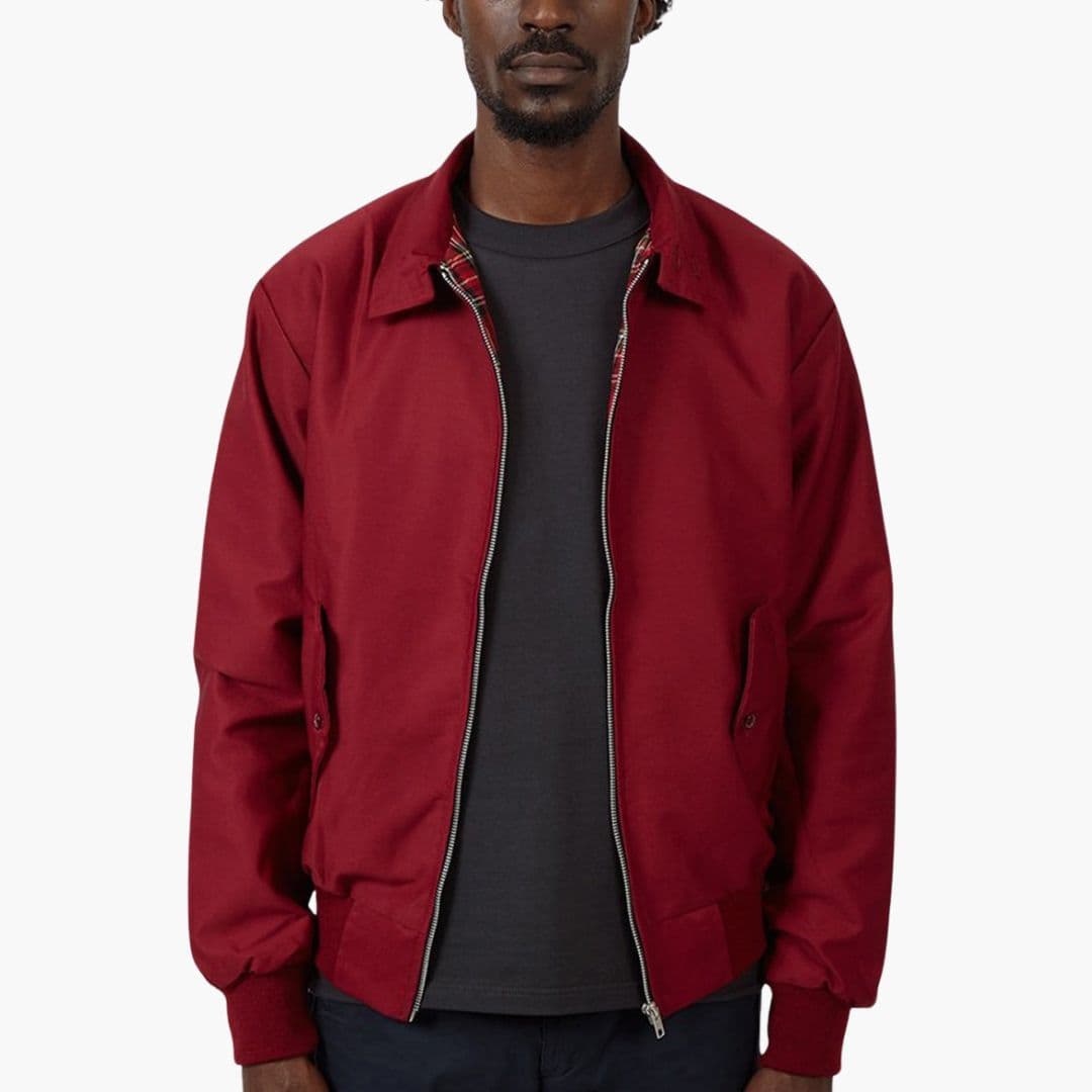 Men's Bomber Jacke with Ribbed Hem