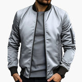 Men's bomber Jacke with striped ribbed collar