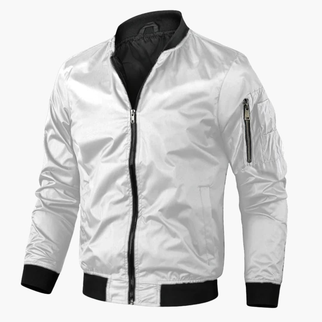 Men's bomber Jacke with zipper closure