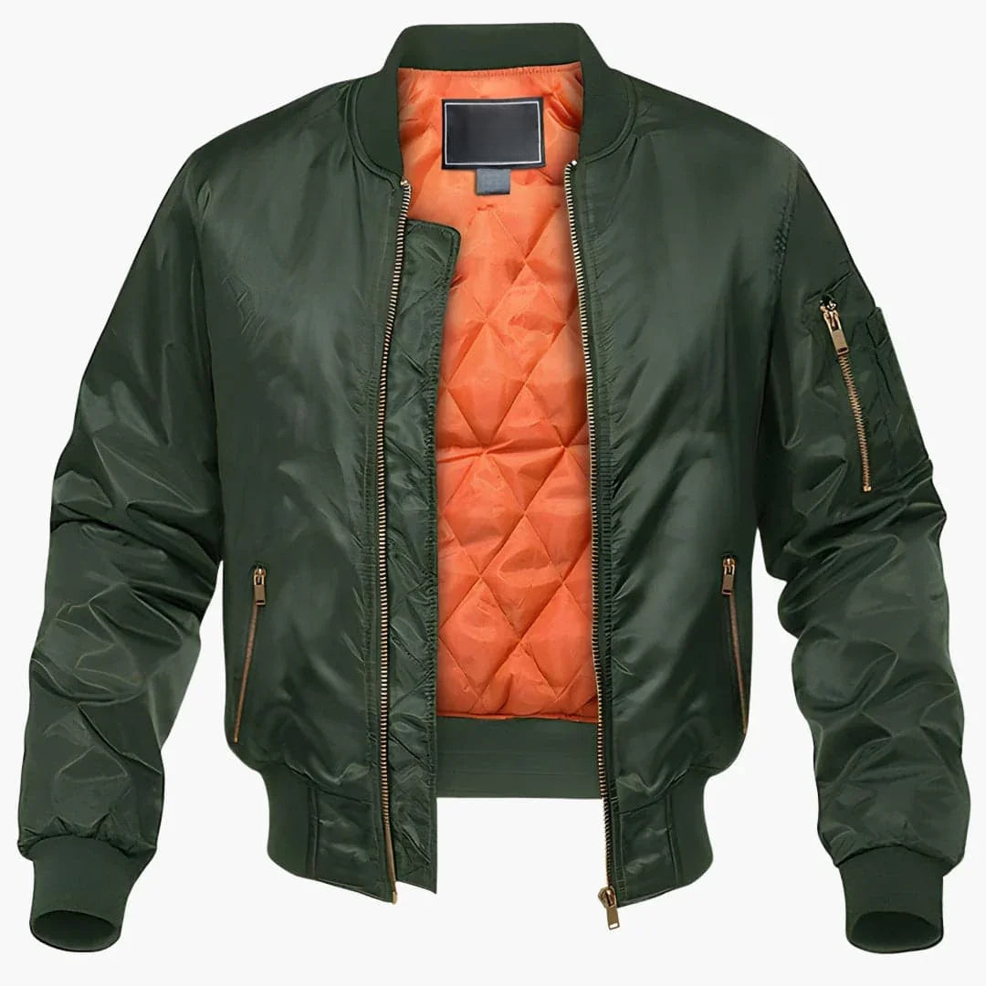Men's bomber Jacke with zip closure and quilted lining