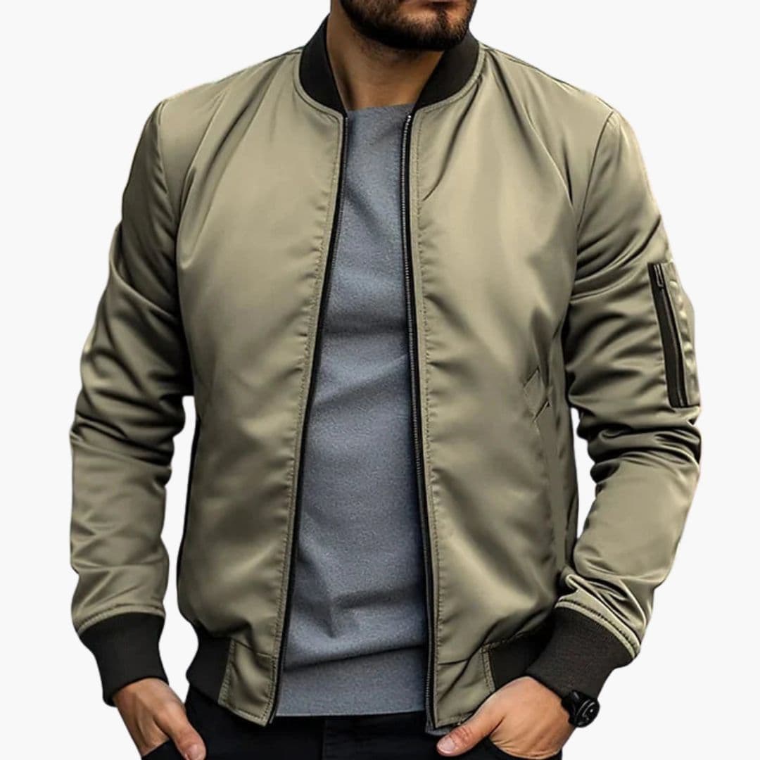 Men's bomber Jacke with zippered pocket