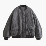 Quilted unisex bomber Jacke with ribbed collar