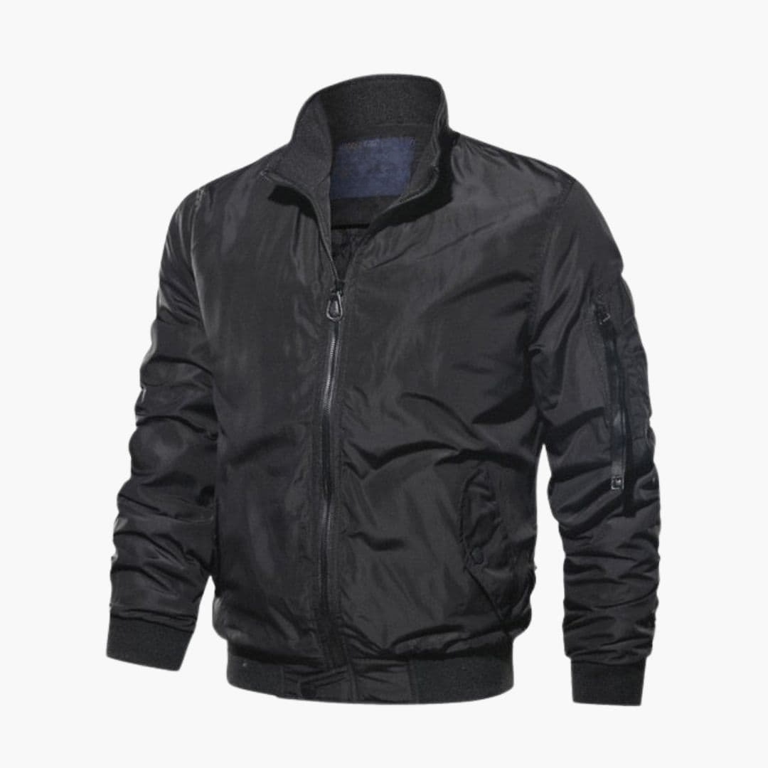 Men's Bomber Jacke with Zipper Closure