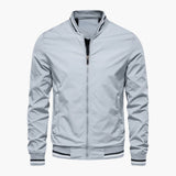 Men's Bomber Jacke with Zipper Closure and Collar