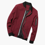 Men's Bomber Jacke with Zipper Closure