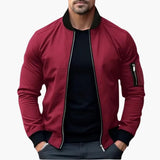 Men's Bomber Jacke with Zipper Closure