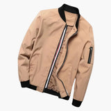 Men's Bomber Jacke with Zipper Closure