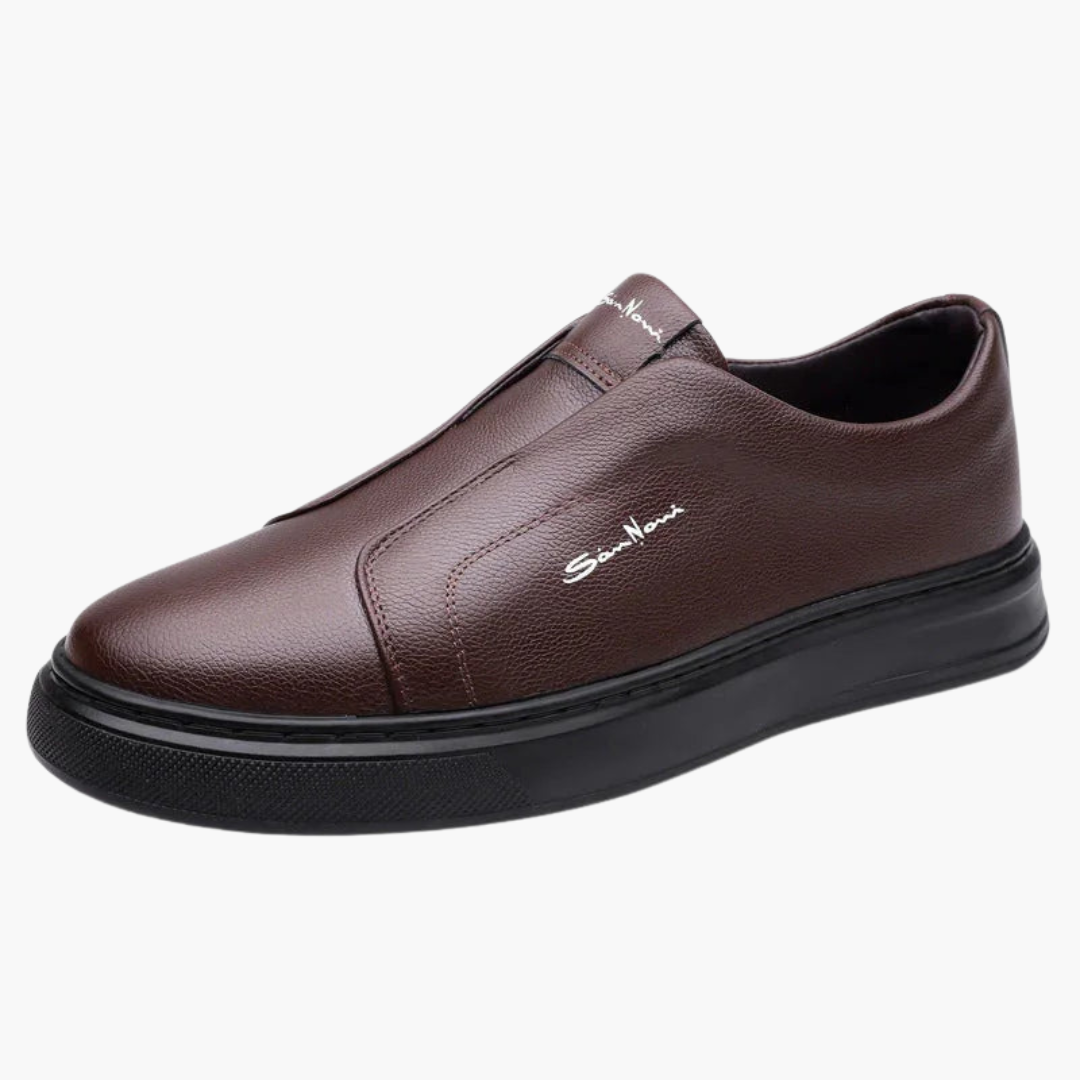 Slip-on men's shoes with non-slip sole and low design