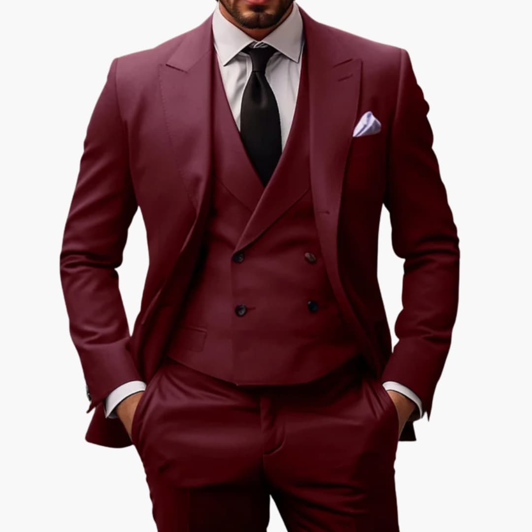 Men's Classic 3-Piece Suit with Jacke, Vest, and Hose