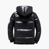 Men's Down Jacke with Hood and Zipped Pockets