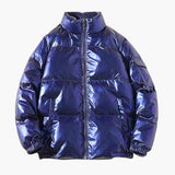 Men's down Jacke with zipper and stand-up collar