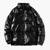 Men's down Jacke with zipper and stand-up collar