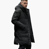 Long men's down Jacke with hood