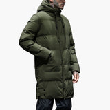 Long men's down Jacke with hood