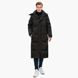 Men's long down Jacke with zip closure