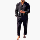 Men's 2-piece set with button-down shirt and straight-cut Hose