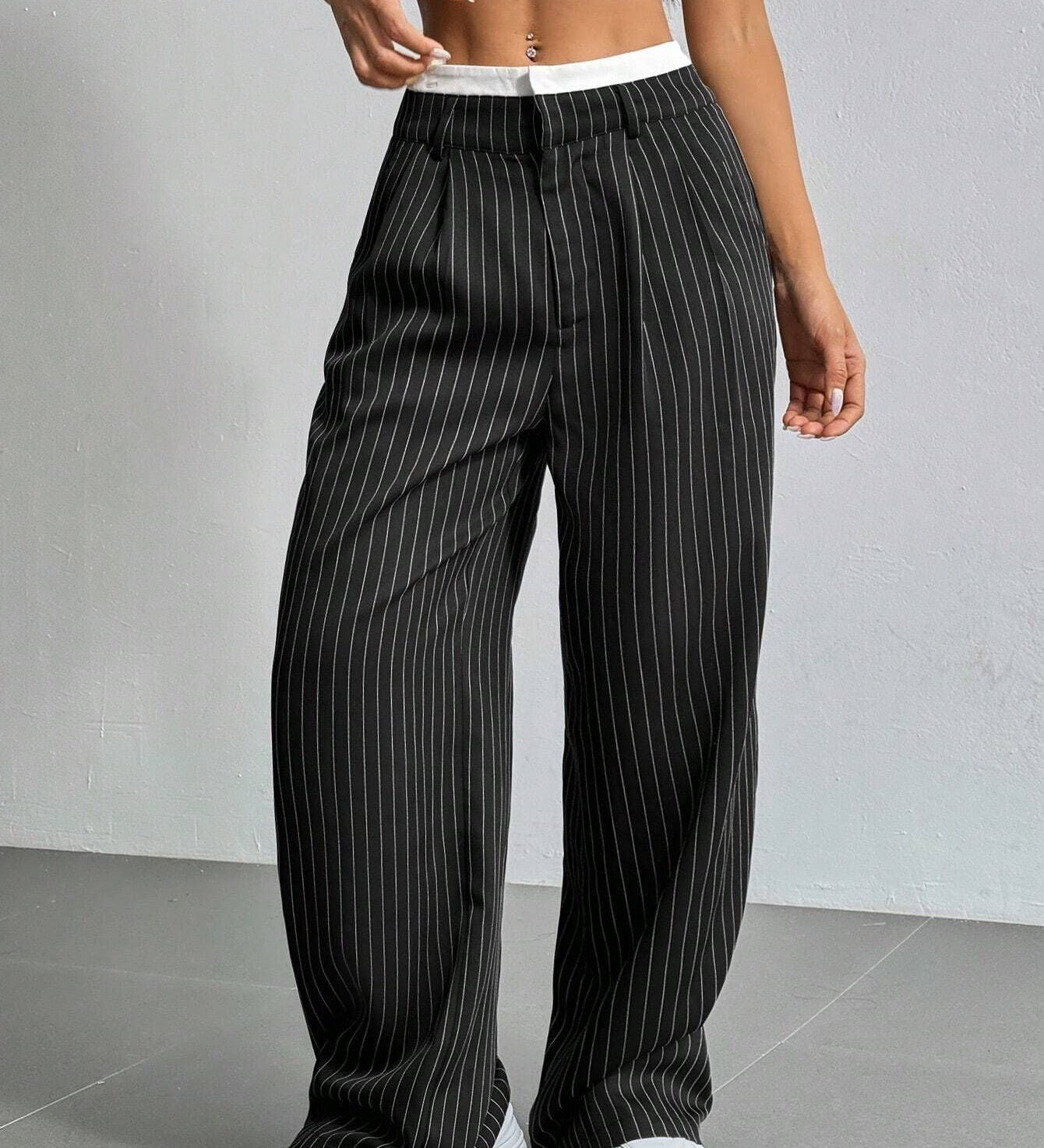 Stryx Pinstripe Wide-Leg Hose