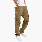 Men's Cargo Hose with Wide Legs and Multiple Pockets