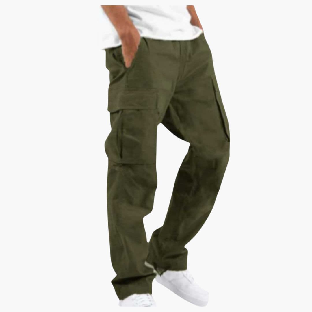 Men's Cargo Hose with Wide Legs and Multiple Pockets