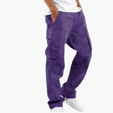 Men's Cargo Hose with Wide Legs and Multiple Pockets