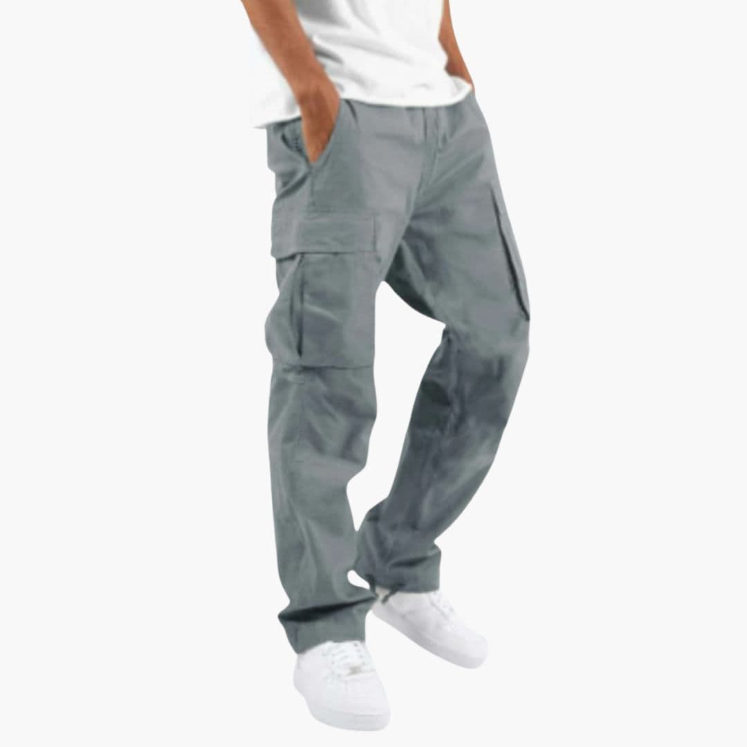Men's Cargo Hose with Wide Legs and Multiple Pockets