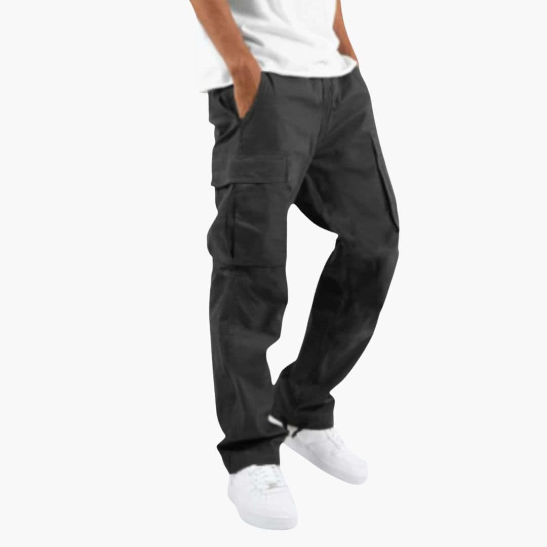 Men's Cargo Hose with Wide Legs and Multiple Pockets