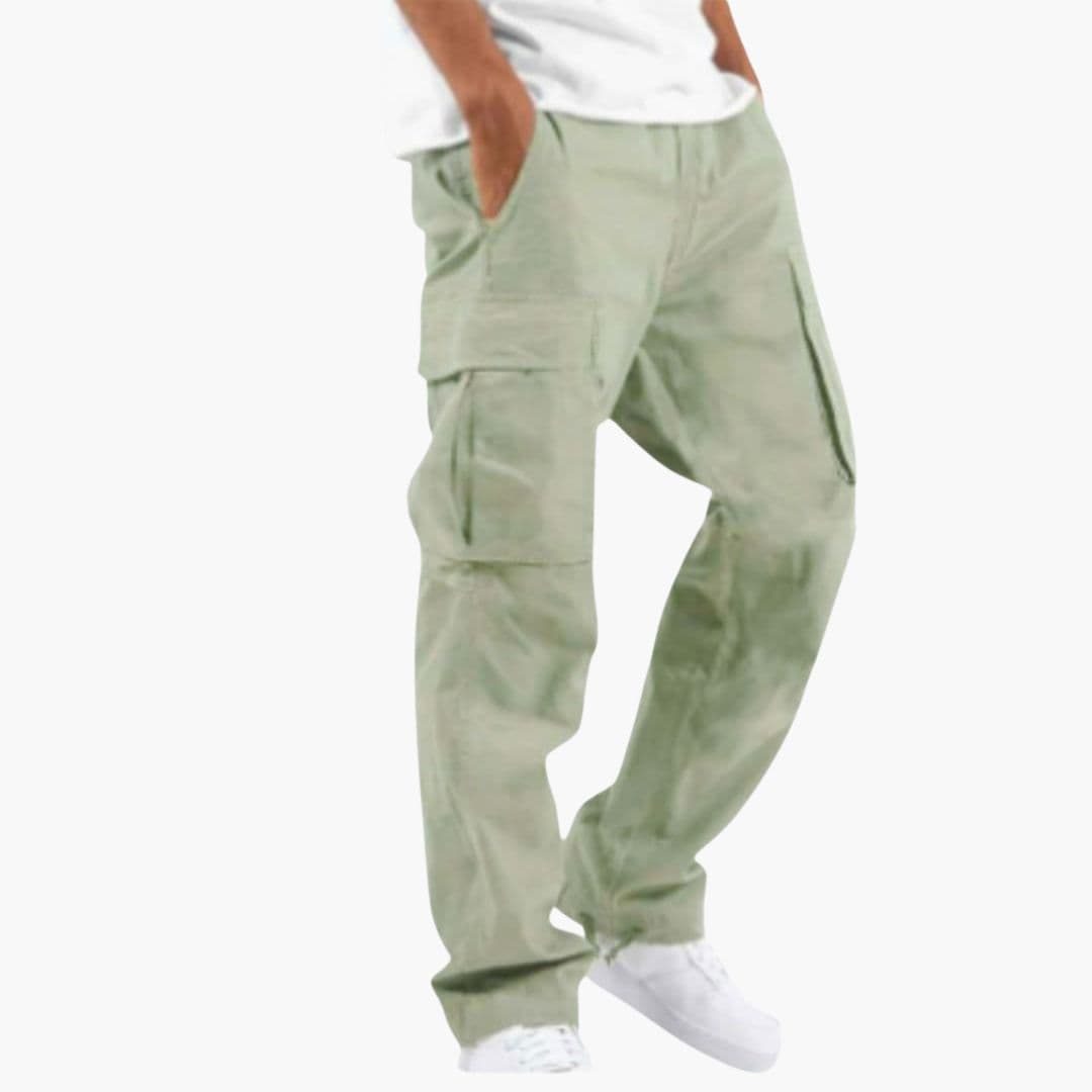 Men's Cargo Hose with Wide Legs and Multiple Pockets