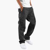 Men's cargo Hose with elastic waistband and flap pockets