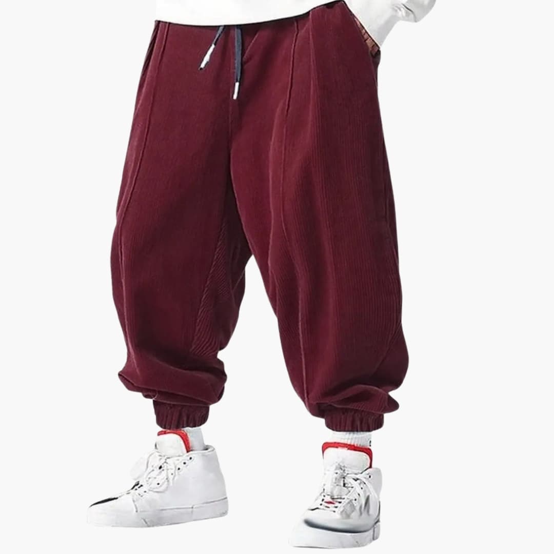 Men's casual corduroy Hose with drawstring waist