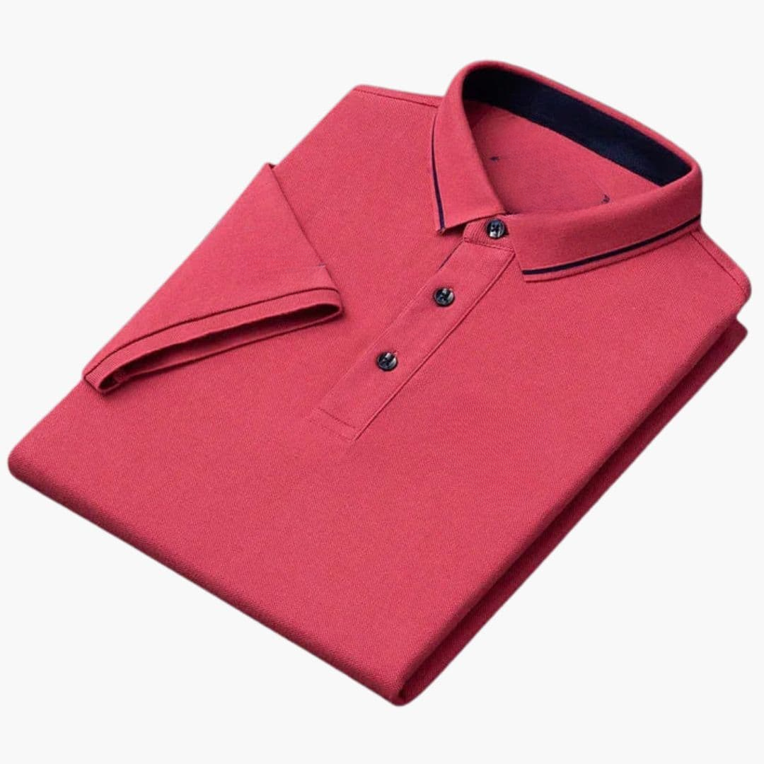 Men's Short Sleeve Polo with Embroidered Details