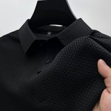 Men's short-sleeve polo shirt with classic collar and button placket